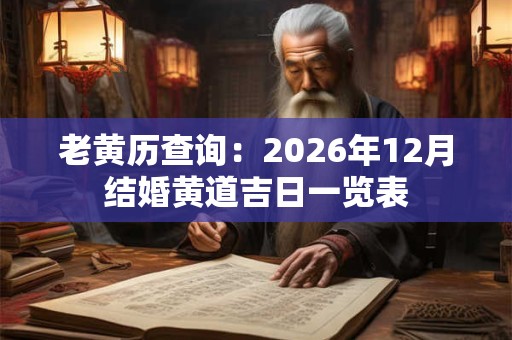 老黄历查询：2026年12月结婚黄道吉日一览表