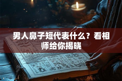 男人鼻子短代表什么？看相师给你揭晓