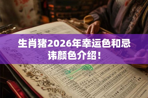 生肖猪2026年幸运色和忌讳颜色介绍！