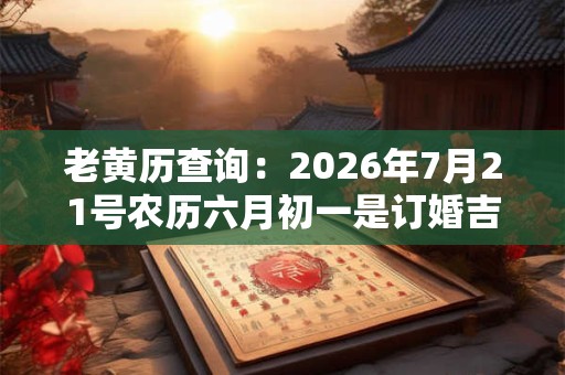 老黄历查询：2026年7月21号农历六月初一是订婚吉日吗