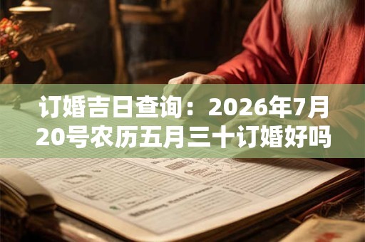 订婚吉日查询：2026年7月20号农历五月三十订婚好吗