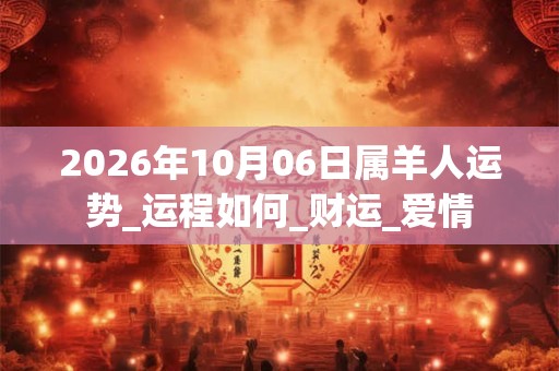 2026年10月06日属羊人运势_运程如何_财运_爱情 2026年10月06日属羊人运势_运程如何_财运_爱情
