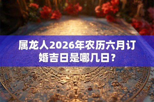 属龙人2026年农历六月订婚吉日是哪几日？