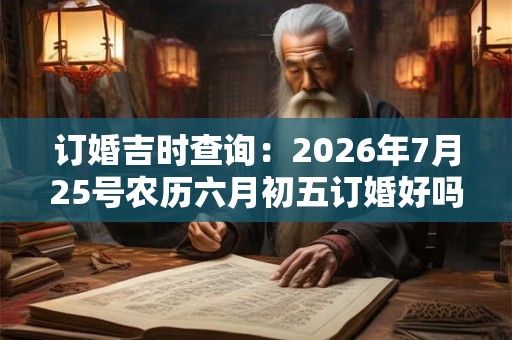 订婚吉时查询：2026年7月25号农历六月初五订婚好吗