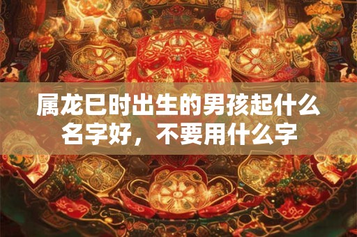 属龙巳时出生的男孩起什么名字好，不要用什么字