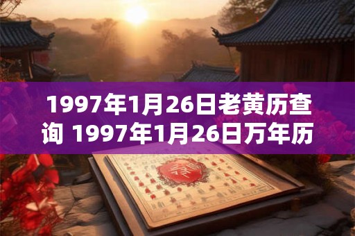 1997年1月26日老黄历查询 1997年1月26日万年历黄道吉日