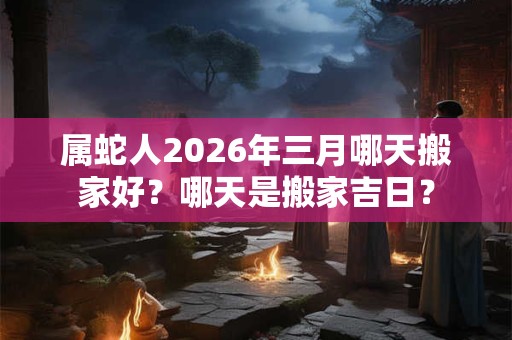 属蛇人2026年三月哪天搬家好？哪天是搬家吉日？