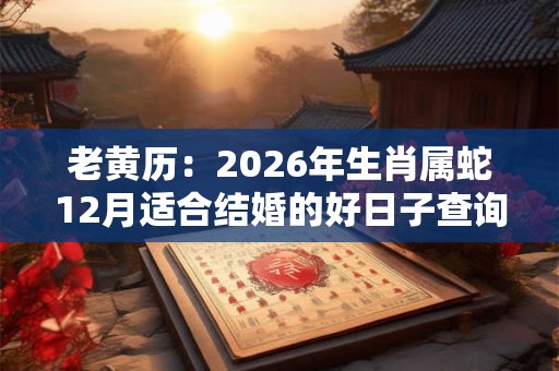 老黄历：2026年生肖属蛇12月适合结婚的好日子查询