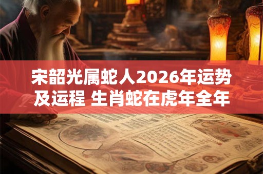 宋韶光属蛇人2026年运势及运程 生肖蛇在虎年全年每月运势如何