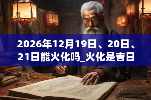 2026年12月19日、20日、21日能火化吗_火化是吉日吗