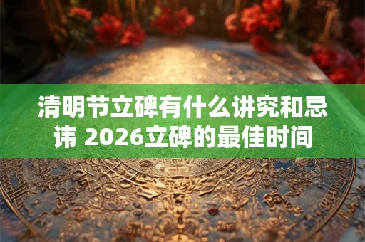 清明节立碑有什么讲究和忌讳 2026立碑的最佳时间