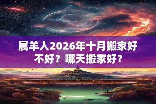 属羊人2026年十月搬家好不好？哪天搬家好？