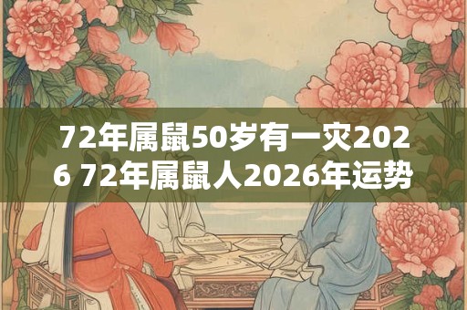 72年属鼠50岁有一灾2026 72年属鼠人2026年运势