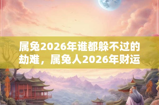 属兔2026年谁都躲不过的劫难，属兔人2026年财运如何？