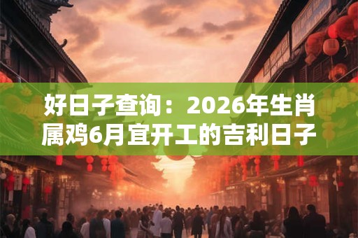 好日子查询：2026年生肖属鸡6月宜开工的吉利日子