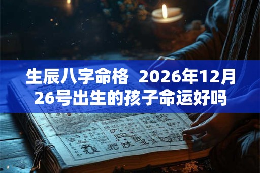 生辰八字命格  2026年12月26号出生的孩子命运好吗