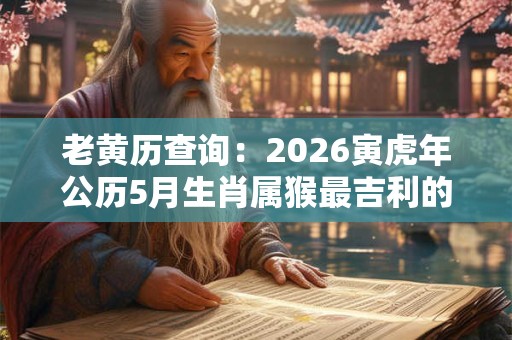 老黄历查询：2026寅虎年公历5月生肖属猴最吉利的装修日期