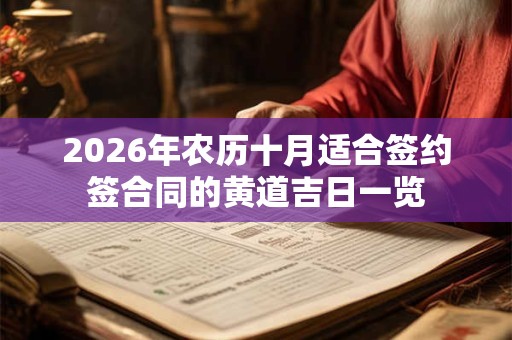 2026年农历十月适合签约签合同的黄道吉日一览