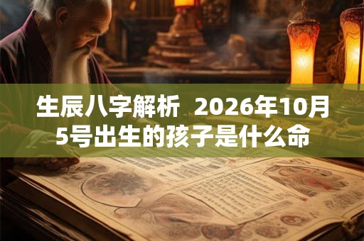 生辰八字解析  2026年10月5号出生的孩子是什么命