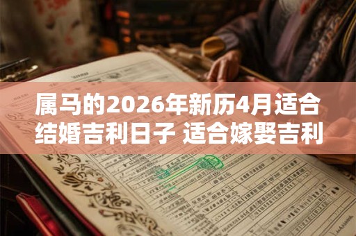 属马的2026年新历4月适合结婚吉利日子 适合嫁娶吉利日子