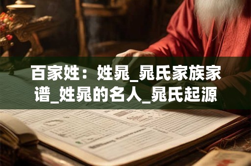 百家姓：姓晁_晁氏家族家谱_姓晁的名人_晁氏起源