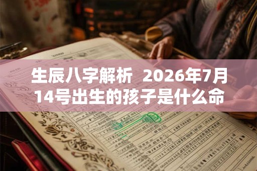 生辰八字解析  2026年7月14号出生的孩子是什么命