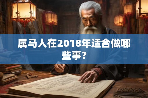 属马人在2018年适合做哪些事？