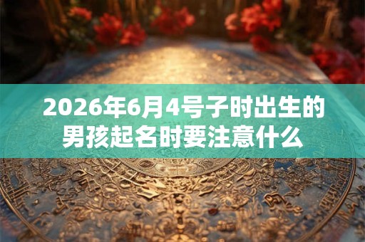 2026年6月4号子时出生的男孩起名时要注意什么