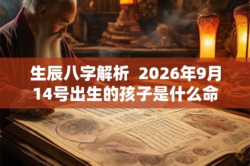 生辰八字解析  2026年9月14号出生的孩子是什么命