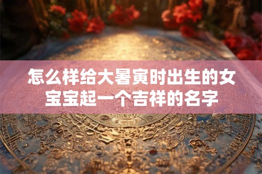 怎么样给大暑寅时出生的女宝宝起一个吉祥的名字