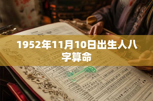 1952年11月10日出生人八字算命