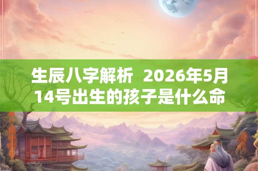 生辰八字解析  2026年5月14号出生的孩子是什么命