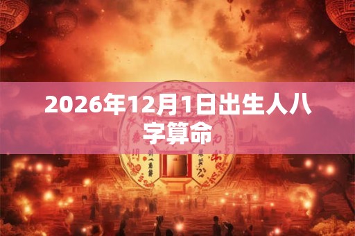 2026年12月1日出生人八字算命