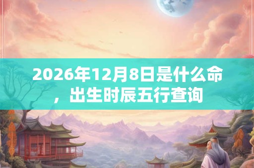 2026年12月8日是什么命，出生时辰五行查询