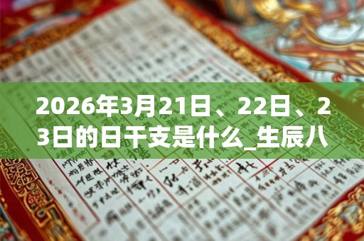 2026年3月21日、22日、23日的日干支是什么_生辰八字