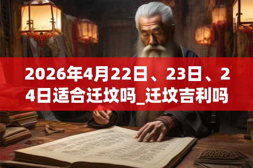 2026年4月22日、23日、24日适合迁坟吗_迁坟吉利吗