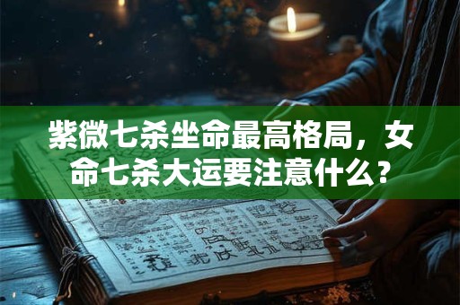 紫微七杀坐命最高格局，女命七杀大运要注意什么？