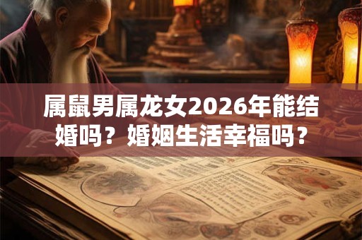 属鼠男属龙女2026年能结婚吗？婚姻生活幸福吗？