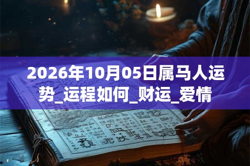 2026年10月05日属马人运势_运程如何_财运_爱情