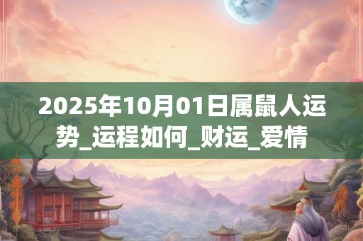 2025年10月01日属鼠人运势_运程如何_财运_爱情