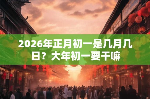 2026年正月初一是几月几日？大年初一要干嘛