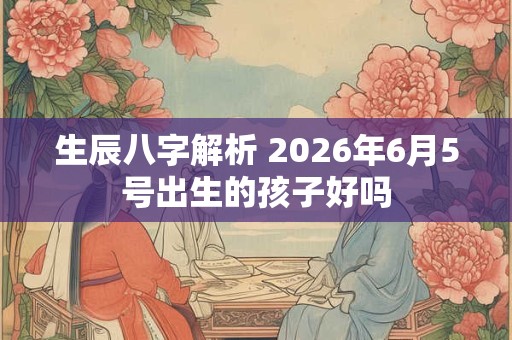 生辰八字解析 2026年6月5号出生的孩子好吗