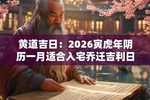 黄道吉日：2026寅虎年阴历一月适合入宅乔迁吉利日期？