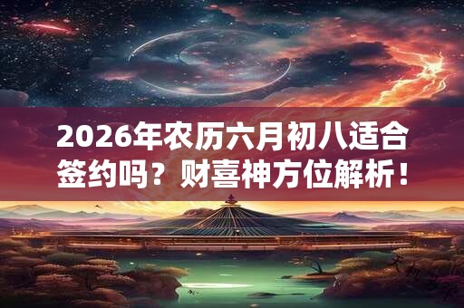 2026年农历六月初八适合签约吗？财喜神方位解析！