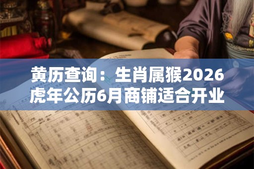 黄历查询：生肖属猴2026虎年公历6月商铺适合开业的日期