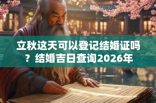 立秋这天可以登记结婚证吗？结婚吉日查询2026年