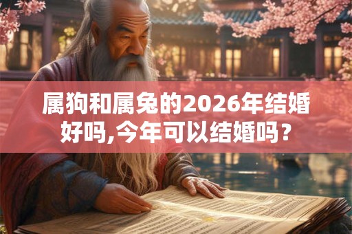 属狗和属兔的2026年结婚好吗,今年可以结婚吗？