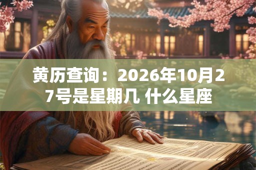黄历查询：2026年10月27号是星期几 什么星座