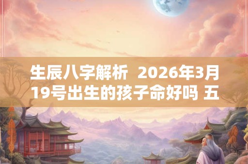 生辰八字解析  2026年3月19号出生的孩子命好吗 五行缺什么