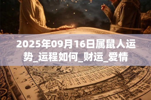 2025年09月16日属鼠人运势_运程如何_财运_爱情